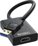 Adaptateur Usb Vers Hdmi, Usb 3.0/2.0 Vers Hdmi Audio Vidéo 1080P Hd Video Graphique Convertisseur Pour Pc, Ordinateur Portable, Tv Hdtv, Compatible Avec Windows Xp/10/8/7/11/Android (No Mac & Vista)