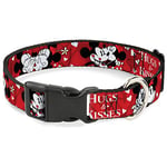 Buckle Down Mickey et Minnie Hugs & Kisses Poses Reds/Plastique Blanc Clip Collier