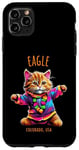 Coque pour iPhone 11 Pro Max Eagle Colorado USA Amusant et mignon motif de chat dansant coloré