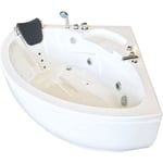 Baignoire Balnèo blanc 135 X 135 cm pour 2 personnes 9 jets – Briony