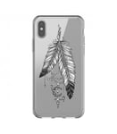 Coque Iphone XS plumes dreamcatcher reves indien transparent