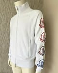 MONCLER WHITE LOGO SLEEVE TRACK JACKET SIZE S-M RETAIL £680 BNWT