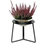 Dandibo - Tabouret à fleurs Métal avec pot Noir Argent 27 cm Porte-fleurs 96091 m Colonne à fleurs Moderne Porte-plantes Tabouret à plantes