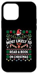 Coque pour iPhone 12 mini Plus susceptible de lire un livre sur la famille assortie de Noël