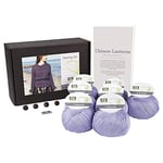 DesignEtte - Kit de Tricot 100% Coton égyptien, lanternes Chinoises, Coton, Light Purple 339, XS