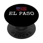 El Paso City USA Flag State Voyager US America Town PopSockets PopGrip Adhésif