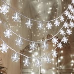 Led Creative Snowflake Light-10 meter 80 lampor-med blinkande batteri