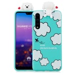 Huawei P20 Pro 3D Söpö Nukke Kuvio TPU Puhelin Kuori - Pilvet Monivärinen