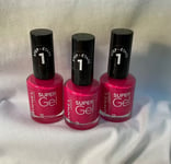 3 x RIMMEL Super Gel Nail Polish 026 SUN FUN DAZE 12 ml