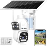 3G/4G Lte 2.5K Camera Surveillance Solaire Exterieure Sans Fil,4G Camera Surveillance Batterie Carte Sim 8W 12000Mah,Cctv Camera Ip Sans Wifi A Double Objectif