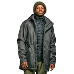 Peter Storm Mens Waterproof & Insulated Textured Jacket with Adjustable Hood, Winter Coat - Grey - Size Large