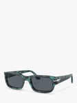 Persol PO3347S Unisex Adrien Rectangular Sunglasses, Blue/Blue