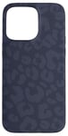 iPhone 15 Pro Max Navy Blue Chic Elegant Cheetah Leopard Print Animal Skin Case