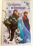 Enchanting Open Birthday New Card Disney Anna Kristoff Sven & Olaf Frozen