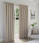 Textured Blackout Curtains Lined Thermal Pencil Pleat Top 66x72" Curtain Natural