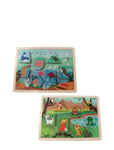 Magni Leksaker Wooden Puzzle ''Animals'', 2 In 1 Multi/patterned