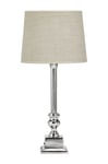 PR Home Linné bordlampe Krom/hvit skjerm 49 cm