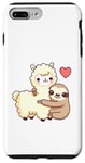 Coque pour iPhone 7 Plus/8 Plus Adorable paresseux et lama amoureux des animaux