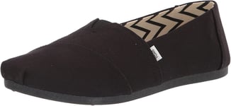 Toms Classic Black Black Recycled Cotton Womens Espadrilles Slipons