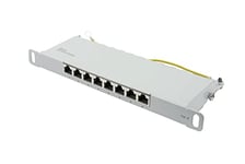 Good Connections Panneau de Brassage 10" pour Serveur/Montage en Rack Cat. 6 250 MHz Compatible GIGABIT 8 Ports 0,5 HE blindé STP Ouverture sans Outil Gris Clair