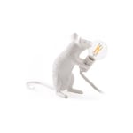 Privatefloor - Lampe de Table - Lampe Souris Rat pour Enfants - Resina Blanc - Résine - Blanc
