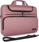 15-15,6 Pouces Imperméable Sacoche De Protection Ordinateur Portable Sac À Bandoulière Pour 15.6"" Lenovo Ideapad Thinkpad/Hp Pavilion 15 Envy 15 / Dell Xps 15 / Apple/Asus, Rose&Noir