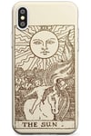 The Sun Tarot Card Cream Slim Phone Case for iPhone Xs TPU Protective Light Strong Cover with Psychic Astrology Fortune Occult Magic