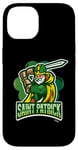 Coque pour iPhone 14 Imprimé graphique irlandais Saint Patrick Manx Île de Man