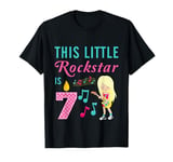 7th Birthday Rock Star Shirts for Girls 7 Year Old Musician T-Shirt