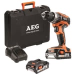 AEG - Perceuse-visseuse à percussion compacte 18V 50 Nm, 2 batt. Pro lithium 2,0 Ah, chargeur, mandrin métal 13 mm - BSB18C2 LI-202C