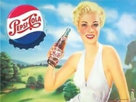 Pepsi Cola Drink Retro Metal Sign 20 x 15cms Bar Club Kitchen Plaque