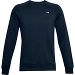 Under Armour Rival Fleece Crew, Sports jumper with loose fit, comfortable and warm men's jumper Men, Blue (Academy / Onyx White), XS