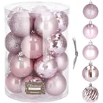 SPRINGOS® julkulor 20 st Ø 4 cm julgranskulor Rosa