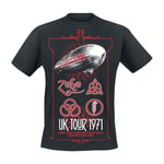 LED ZEPPELIN - UK TOUR 1971 BLACK T-Shirt Small