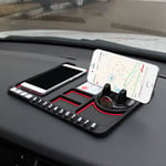 Sjlerst - Universal Car Nonslip Pad Multifonction Parking Number Card Auto Phone Holder Mat pour Dashboard Red
