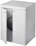 Negrari Couvre-machine à laver AM5012P en résine PVC, résistant à l'humidité, lave-linge, sèche-linge, kit de montage complet, intérieur/extérieur, l70 x p60 x h94 cm, blanc