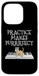 Coque pour iPhone 14 Pro Chat piano, pianiste, professeur de piano