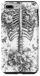 iPhone 7 Plus/8 Plus Skeleton Ribcage Anatomy with Flowers Butterflies Case