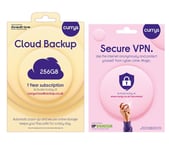 Currys Secure VPN (1 year subscription, Download) & Cloud Backup for Tablets & Mobiles (256 GB, 1 year) Bundle