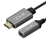 Qgeem Hdmi Single To Mini Dp Converter -sovitinkaapeli Uhd 4k@30hz Plug