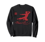 Bruce Lee Kung Fu Kick Red Print Sweatshirt