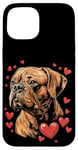 Coque pour iPhone 15 Saint-Valentin Dogue de Bordeaux