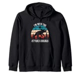 I'm With The Dinosaur Styracosaurus, Retro Dino Gifts Kids Zip Hoodie