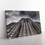 Empire State Building New York City No.5 Modern Canvas Wall Art Print Ready to Hang, Framed Picture for Living Room Bedroom Home Office Décor, 50x35 cm (20x14 Inch)