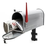 Bigb - Boite aux lettres us Mailbox Design américain Gris argent support mural