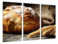 Tableau caméra photographique Hogaza de pain, blé, boulangerie, pâtisserie. Dimensions totales : 97 x 62 cm XXL