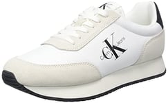 Calvin Klein Jeans Men Running Trainers with Logo, White (Bright White), 46