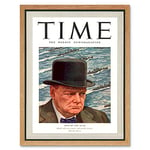 Wee Blue Coo Magazine War 1941 Winston Churchill 'Man Of The Year' Time Art Print Framed Poster Wall Decor 12X16 Inch