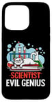 Coque pour iPhone 15 Pro Max Art de laboratoire de chimie pour chats Evil Genius Scientist