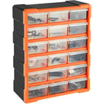 Organisateur Boîte à outils de rangement 18 Tiroirs en Plastique,Casier à vis outils Armoire d’assortiment- 38x16x46.5cm - Sûr Non toxique